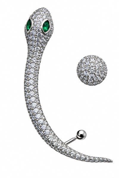 Emerald-Eye Sterling Silver Earring & Nose Stud Emerald-Eye Sterling Silver Earring & Nose Stud