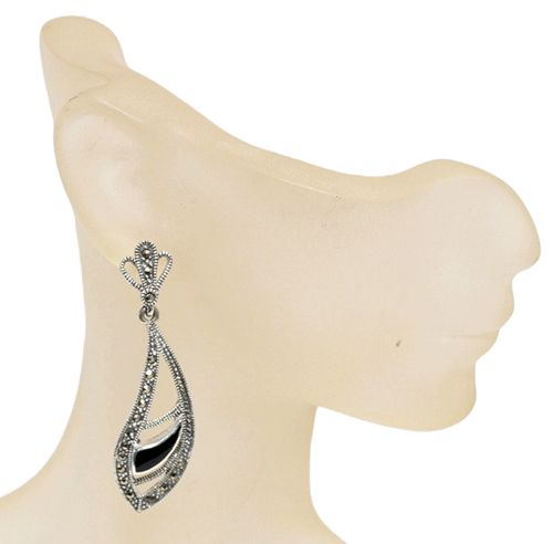 Marcasite Column Sterling Silver Post Earrings Marcasite Column Sterling Silver Post Earrings