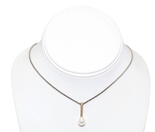 Sparkling Cultured Pearl & Diamonds Pendant Sparkling Cultured Pearl & Diamonds Pendant