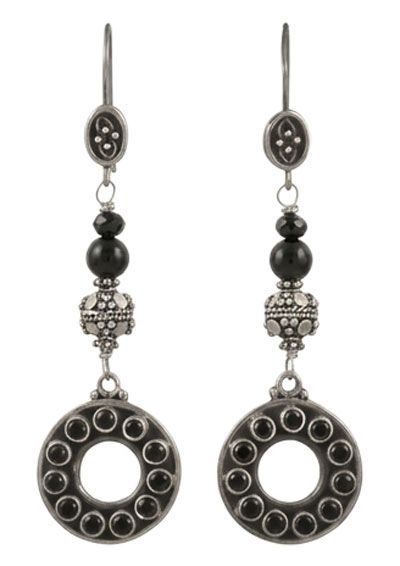 Noir Bead Cascade Sterling Silver Earrings Noir Bead Cascade Sterling Silver Earrings