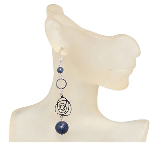 Midnight Lapis Cascade Sterling Silver Earrings Midnight Lapis Cascade Sterling Silver Earrings