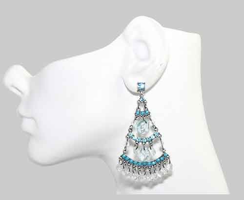 Blue Crystal Chandelier Earrings Blue Crystal Chandelier Earrings