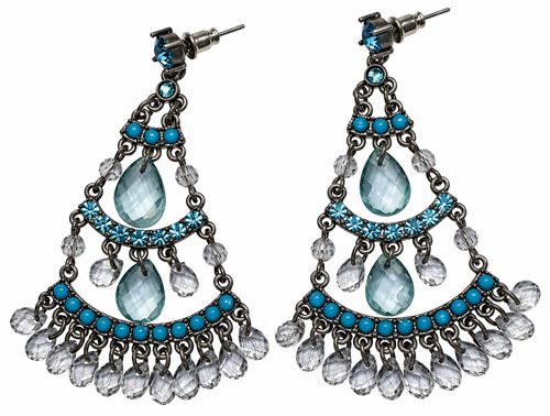 Blue Crystal Chandelier Earrings Blue Crystal Chandelier Earrings