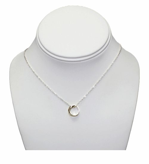 Petite Circle Pendant Sterling Silver Necklace