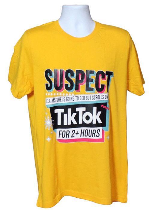 Suspect Claims She Is Going to Bed Graphic Tee Suspect Claims She Is Going to Bed Graphic Tee