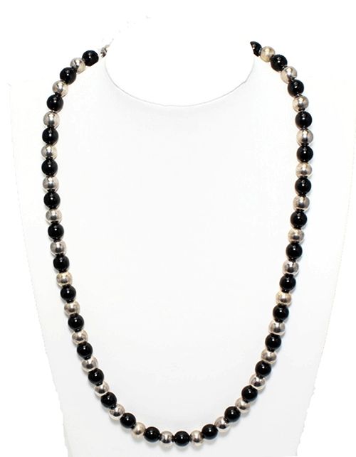 Black & Silver Beaded Necklace Black & Silver Beaded Necklace