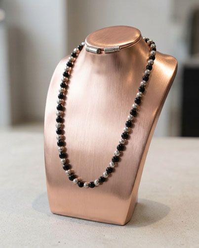 Black & Silver Beaded Necklace Black & Silver Beaded Necklace