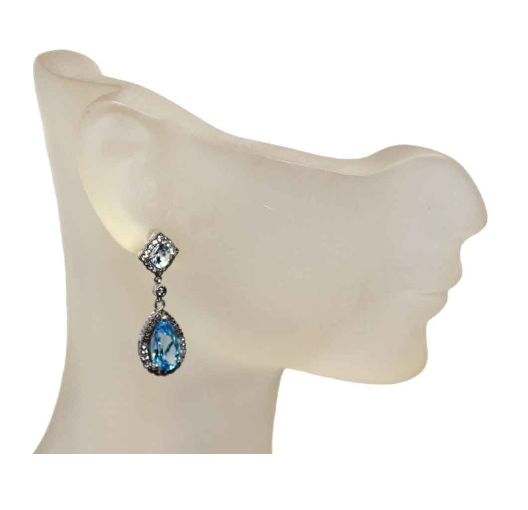 Aquamarine & Blue Topaz Drop Earrings
