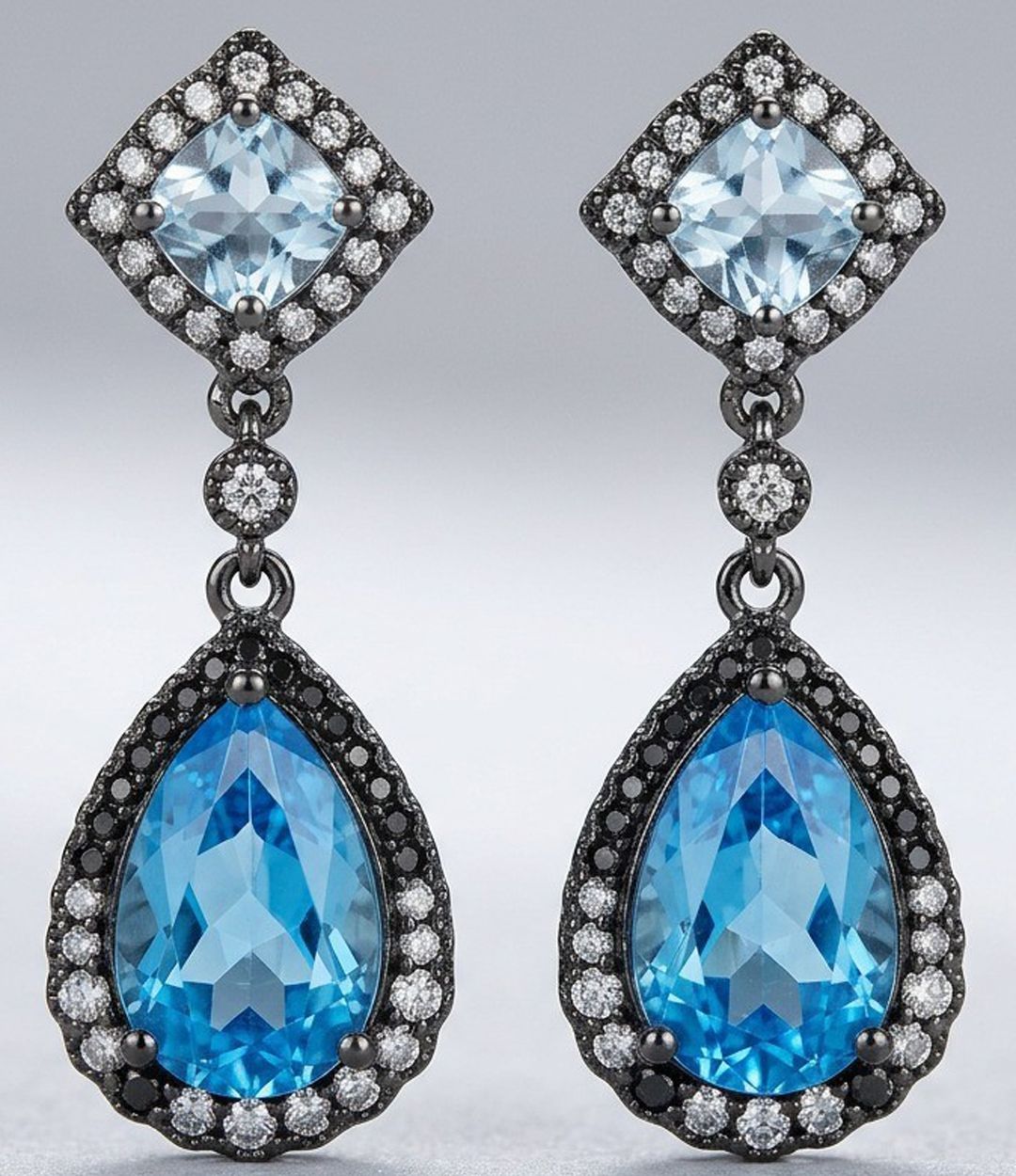 Aquamarine & Blue Topaz Drop Earrings Aquamarine & Blue Topaz Drop Earrings