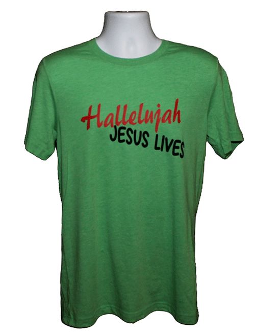 Inspirational Hallelujah Jesus Lives Graphic Tee – Style TS211 Inspirational Hallelujah Jesus Lives Graphic Tee – Style TS211