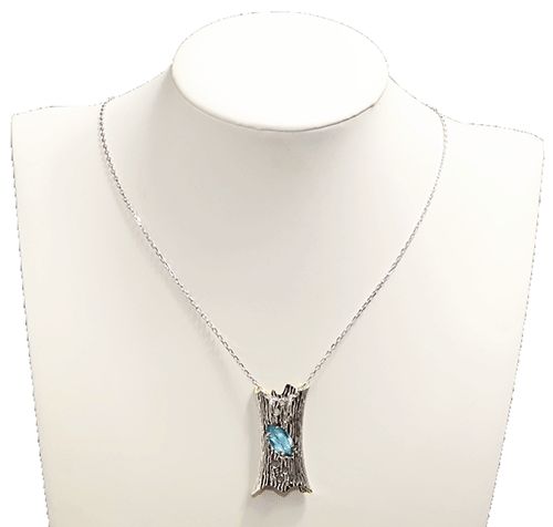 Woodland Blue Topaz Sterling Silver Necklace Woodland Blue Topaz Sterling Silver Necklace