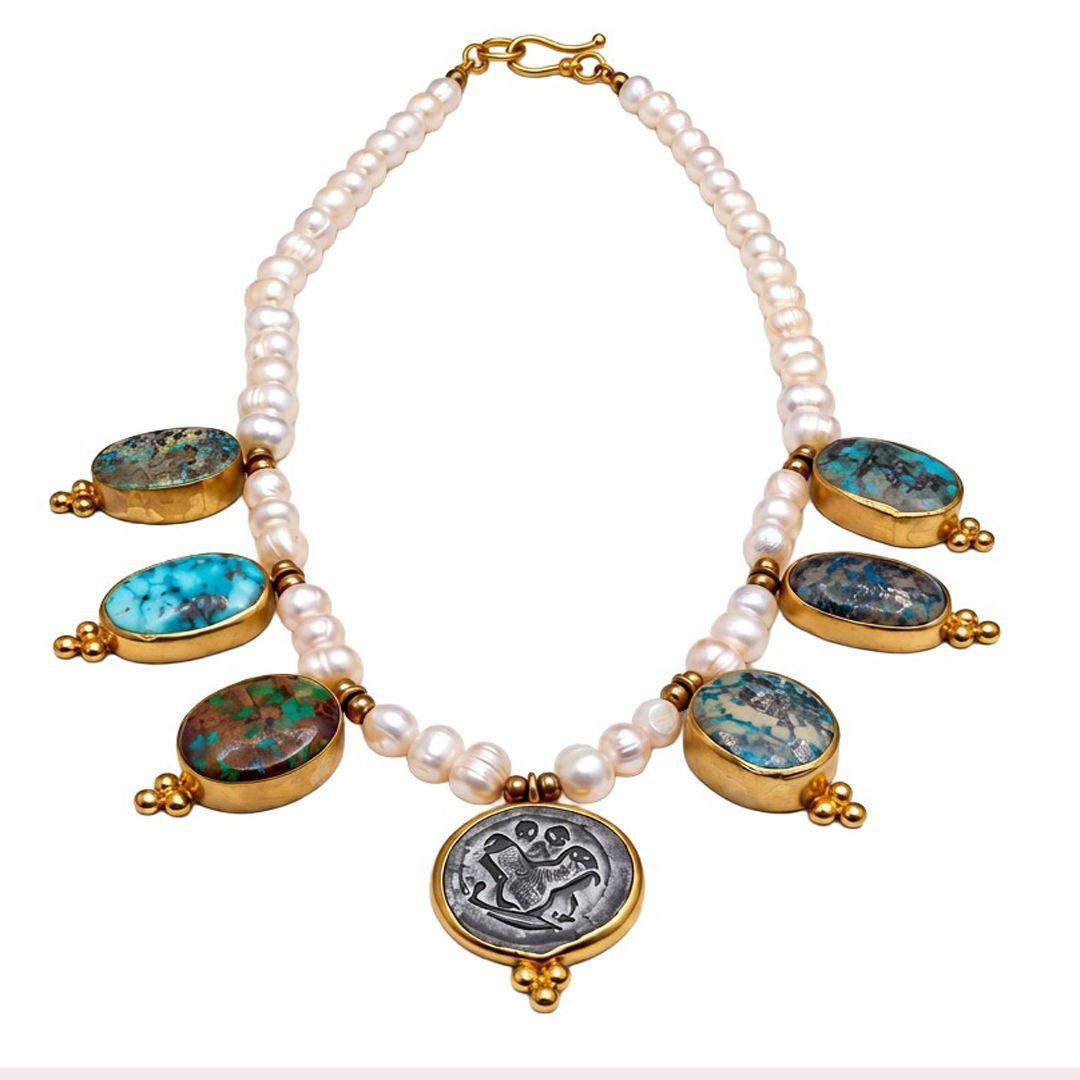 Turquoise & Pearl Heritage Necklace Turquoise & Pearl Heritage Necklace