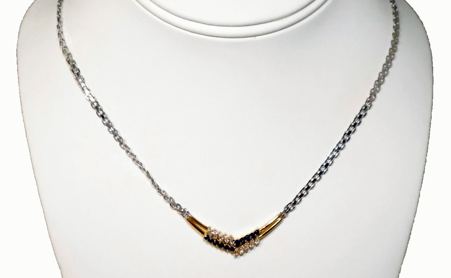 14K Gold Diamond & Natural Sapphire Necklace 14K Gold Diamond & Natural Sapphire Necklace