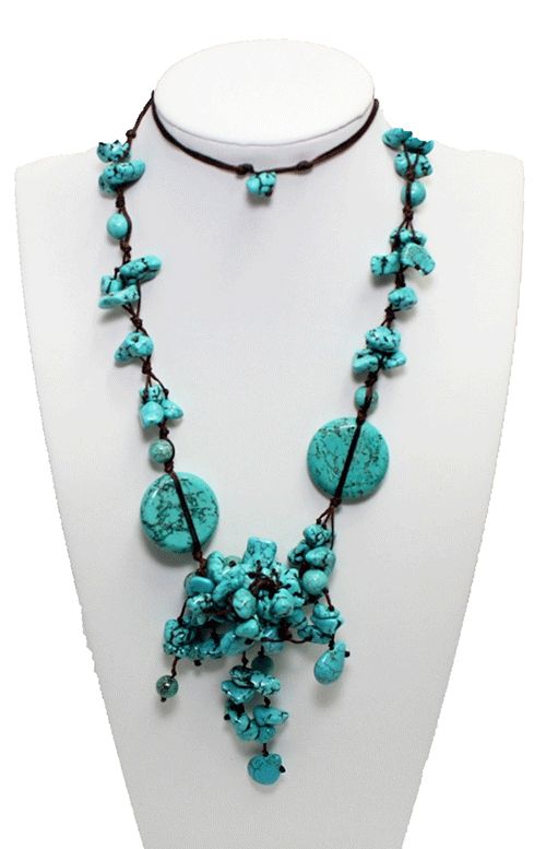 Faux Turquoise Lariat Necklace Faux Turquoise Lariat Necklace