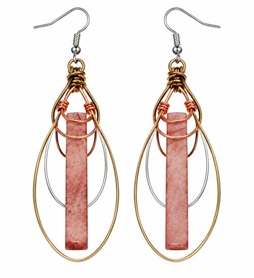 Silver & Gold Tone Lucite Drop Earrings Silver & Gold Tone Lucite Drop Earrings