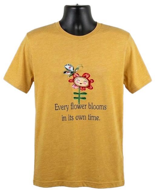 Every Flower Blooms in Its Own Time Graphic Tee Every Flower Blooms in Its Own Time Graphic Tee