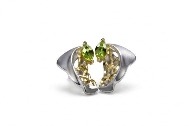 Peridot Leaf 18K Gold-Plated Sterling Silver Earrings Peridot Leaf 18K Gold-Plated Sterling Silver Earrings