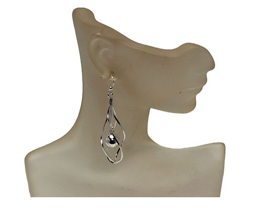 Woven Sphere Sterling Silver Earrings � SSE920 Woven Sphere Sterling Silver Earrings � SSE920
