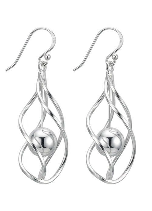 Woven Sphere Sterling Silver Earrings � SSE920 Woven Sphere Sterling Silver Earrings � SSE920