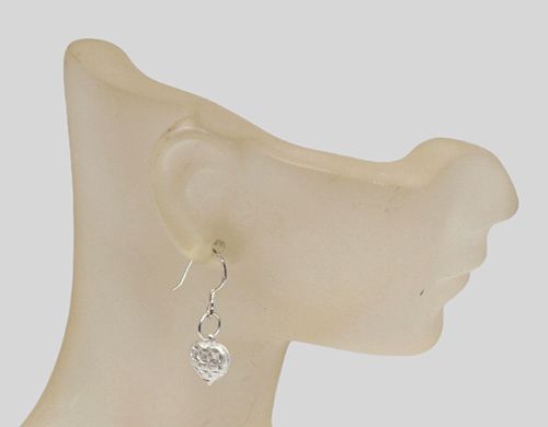 Sterling Silver Heart Drop Earrings Sterling Silver Heart Drop Earrings