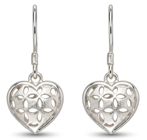 Sterling Silver Heart Drop Earrings Sterling Silver Heart Drop Earrings