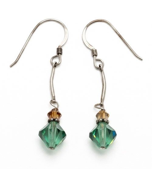 Emerald Rock Sterling Silver Drop Earrings Emerald Rock Sterling Silver Drop Earrings