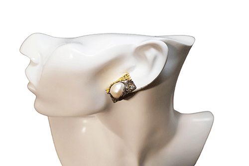 Bronze Pearl & Topaz Gold-Plated Sterling Silver Earrings Bronze Pearl & Topaz Gold-Plated Sterling Silver Earrings