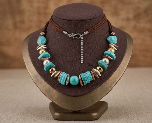 Faux Turquoise & Mixed Media Necklace Faux Turquoise & Mixed Media Necklace