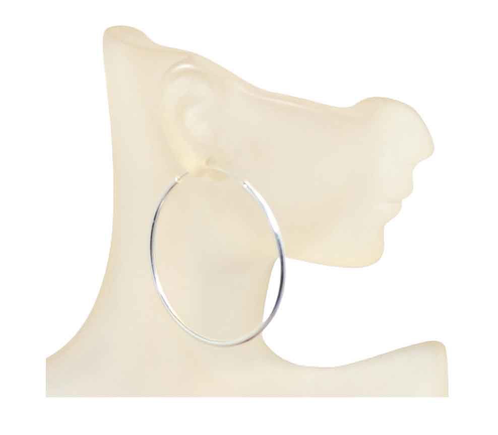 Mid-Size Roundabout Sterling Silver Hoop Earrings Mid-Size Roundabout Sterling Silver Hoop Earrings
