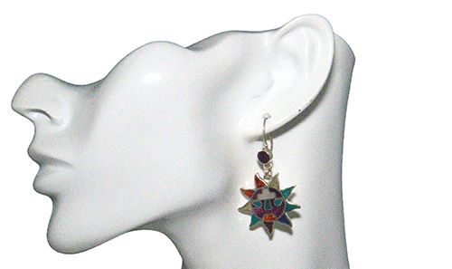 Southwestern Sunburst French Hook Earrings