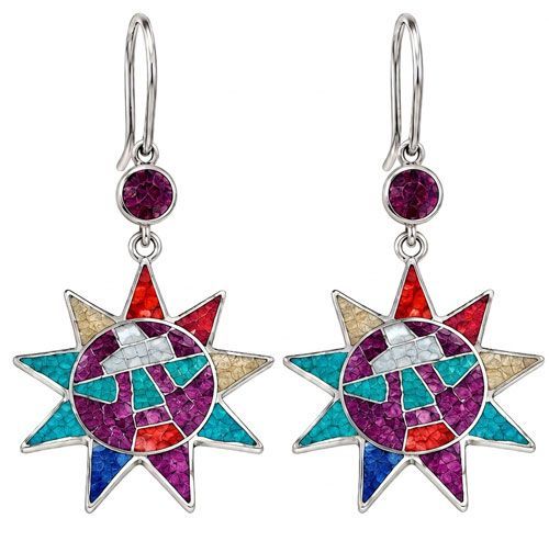 Southwestern Sunburst French Hook Earrings Southwestern Sunburst French Hook Earrings