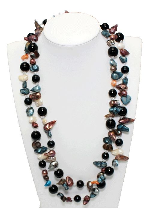 Elegant Mixture of Beads Including Pearls Necklace Elegant Mixture of Beads Including Pearls Necklace