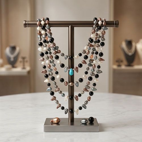 Elegant Mixture of Beads Including Pearls Necklace