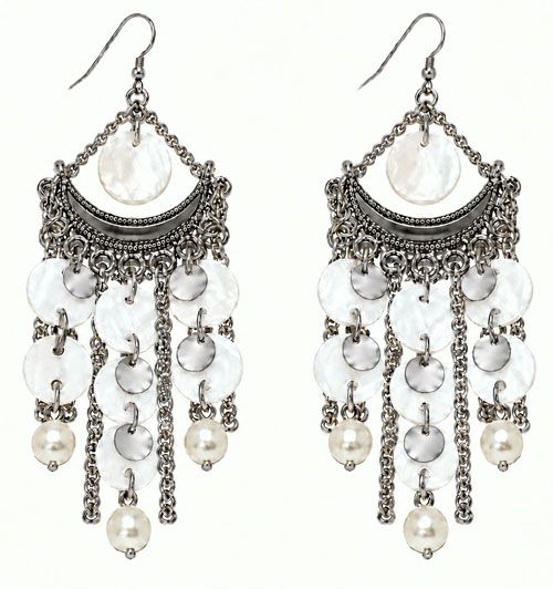 Elegant Mixed Media Pearls Chandelier Earrings Elegant Mixed Media Pearls Chandelier Earrings