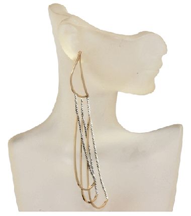Wire & Rope Chain Feather Earrings – Large Wire & Rope Chain Feather Earrings – Large