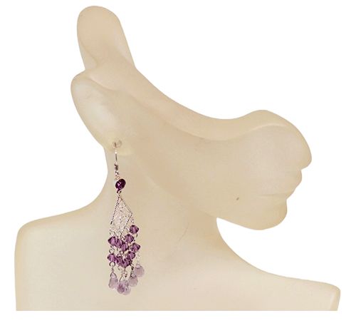 Amethyst Chandelier Sterling Silver Earrings Amethyst Chandelier Sterling Silver Earrings