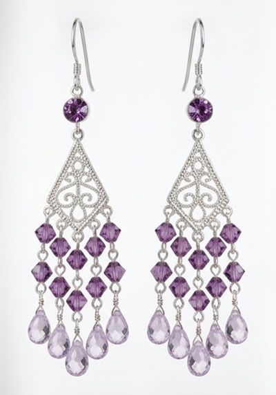 Amethyst Chandelier Sterling Silver Earrings Amethyst Chandelier Sterling Silver Earrings