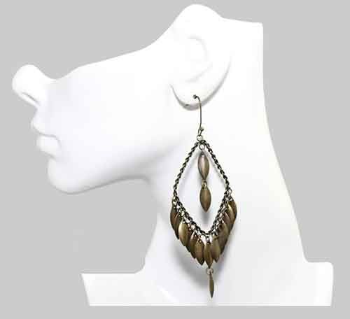 Rustic Bronze Leaf Diamond Earrings Rustic Bronze Leaf Diamond Earrings