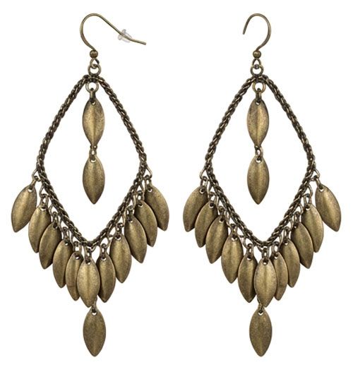 Rustic Bronze Leaf Diamond Earrings Rustic Bronze Leaf Diamond Earrings