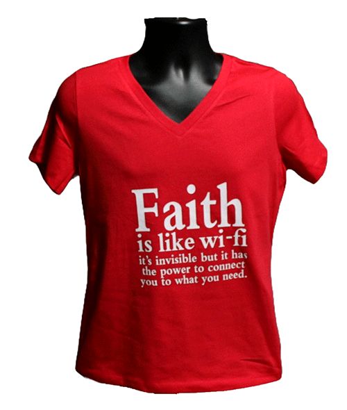 Inspirational Faith Is Like Wi-Fi Graphic Tee Inspirational Faith Is Like Wi-Fi Graphic Tee