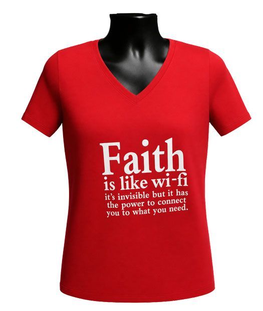 Inspirational Faith Is Like Wi-Fi Graphic Tee Inspirational Faith Is Like Wi-Fi Graphic Tee