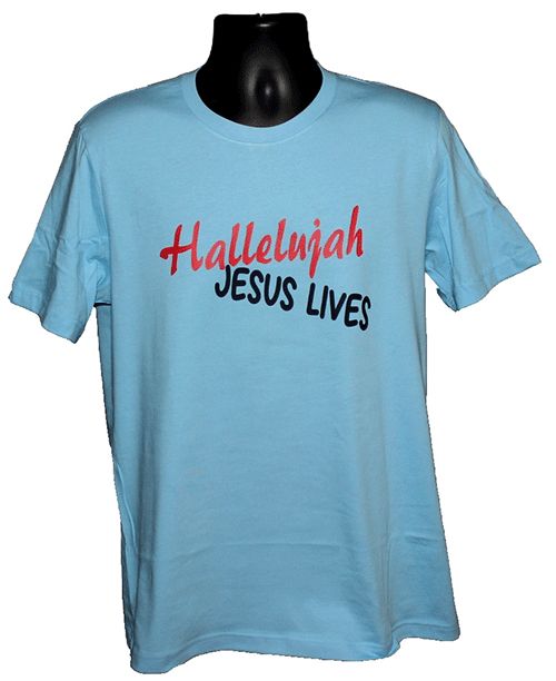 Inspirational Hallelujah Jesus Lives Graphic Tee – Style TS551 Inspirational Hallelujah Jesus Lives Graphic Tee – Style TS551