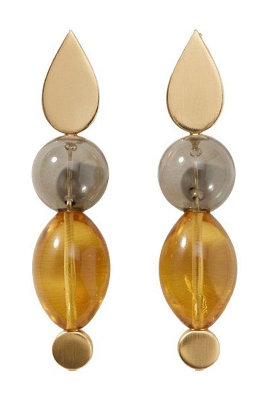 Amber & Taupe Glass Drop Earrings Amber & Taupe Glass Drop Earrings