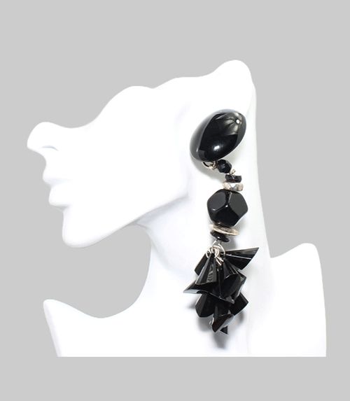 Bold Black Chunky Clip-On Earrings Bold Black Chunky Clip-On Earrings