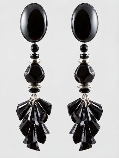 Bold Black Chunky Clip-On Earrings Bold Black Chunky Clip-On Earrings