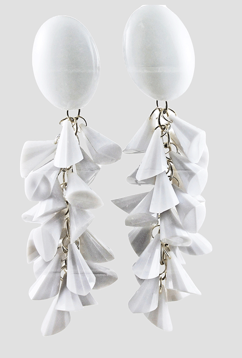Bold White Chunky Clip-On Earrings