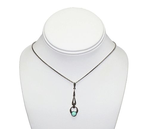 Classic Moonstone Marcasite Pendant