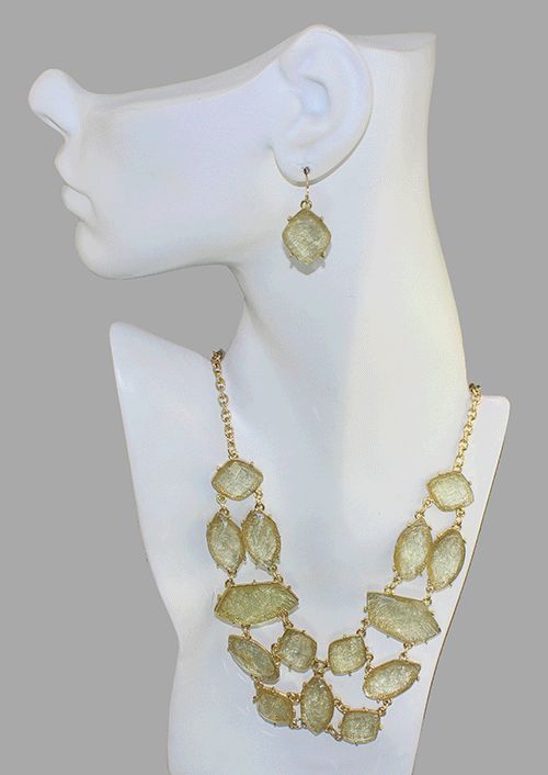 Gold & Cream Fashion Jewelry Set Gold & Cream Fashion Jewelry Set
