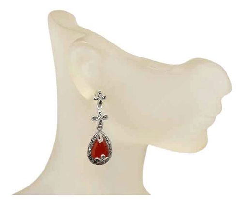 Crimson Agate Dimension Sterling Silver Earrings Crimson Agate Dimension Sterling Silver Earrings