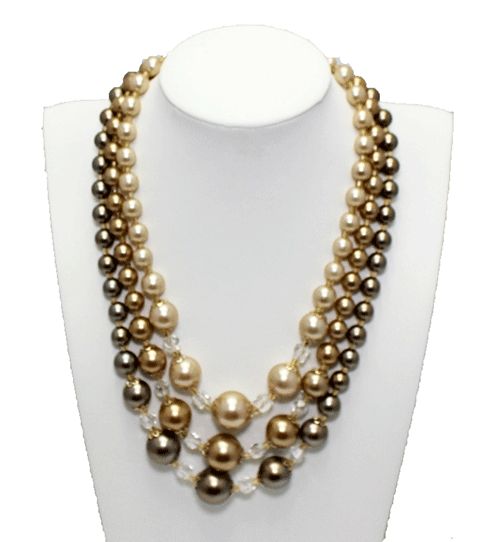 Elegant Vintage Faux Pearls & Glass Beads Necklace Elegant Vintage Faux Pearls & Glass Beads Necklace